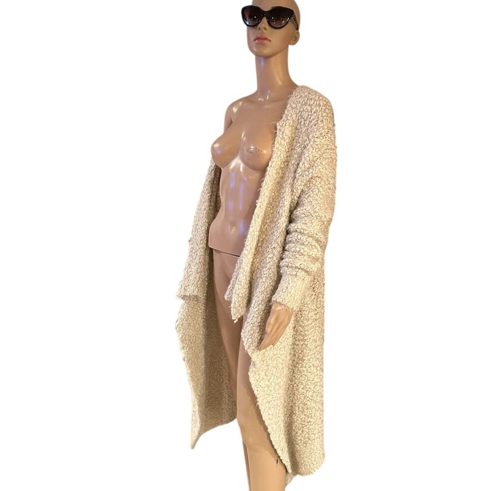 Fashion Q Cardigan Womens Tan Open Front Waterfall Sweater Cozy Winter Outdoor